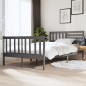 vidaXL Estructura de cama doble de madera maciza gris 135x190 cm