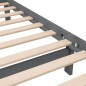 vidaXL Estructura de cama doble de madera maciza gris 135x190 cm