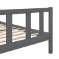 vidaXL Estructura de cama doble de madera maciza gris 135x190 cm