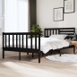 vidaXL Estructura de cama doble madera maciza negra 135x190 cm vidaXL Estructura de cama doble madera maciza negra 135x190 cm