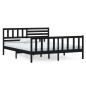 vidaXL Estructura de cama doble madera maciza negra 135x190 cm vidaXL Estructura de cama doble madera maciza negra 135x190 cm