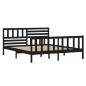 vidaXL Estructura de cama doble madera maciza negra 135x190 cm vidaXL Estructura de cama doble madera maciza negra 135x190 cm