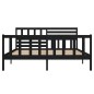 vidaXL Estructura de cama doble madera maciza negra 135x190 cm vidaXL Estructura de cama doble madera maciza negra 135x190 cm