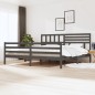 vidaXL Estructura de cama madera maciza gris 180x200 cm vidaXL Estructura de cama madera maciza gris 180x200 cm