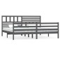 vidaXL Estructura de cama madera maciza gris 180x200 cm vidaXL Estructura de cama madera maciza gris 180x200 cm