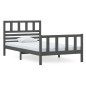 vidaXL Estructura de cama de madera maciza gris 100x200 cm vidaXL Estructura de cama de madera maciza gris 100x200 cm