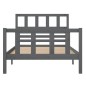 vidaXL Estructura de cama de madera maciza gris 100x200 cm vidaXL Estructura de cama de madera maciza gris 100x200 cm