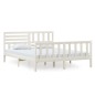 vidaXL Estructura de cama de madera maciza blanca 160x200 cm vidaXL Estructura de cama de madera maciza blanca 160x200 cm