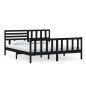 vidaXL Estructura de cama de madera maciza negra 180x200 cm vidaXL Estructura de cama de madera maciza negra 180x200 cm