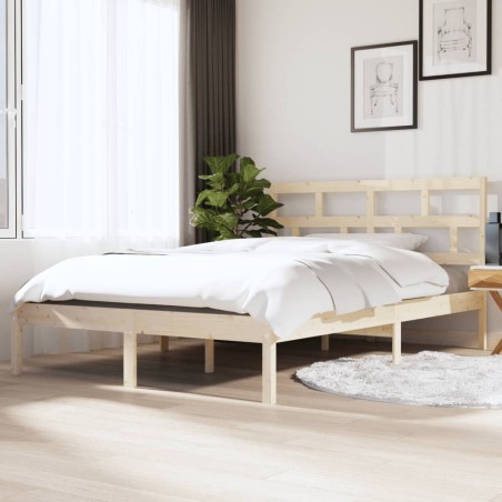 vidaXL Estructura de cama madera maciza de pino 140x190 cm