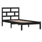 vidaXL Estructura de cama individual madera maciza negra 90x190 cm