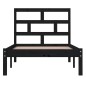 vidaXL Estructura de cama individual madera maciza negra 90x190 cm