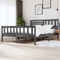 vidaXL Estructura de cama de madera maciza gris 180x200 cm