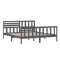 vidaXL Estructura de cama de madera maciza gris 180x200 cm