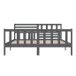 vidaXL Estructura de cama de madera maciza gris 180x200 cm