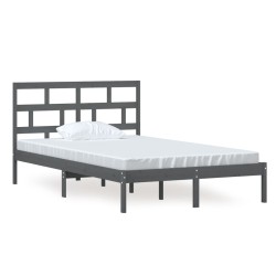 vidaXL Estructura de cama madera maciza de pino gris 120x200 cm