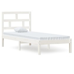 vidaXL Estructura de cama madera maciza blanco 75x190 cm