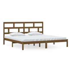 vidaXL Estructura de cama madera maciza de pino marrón miel 200x200 cm