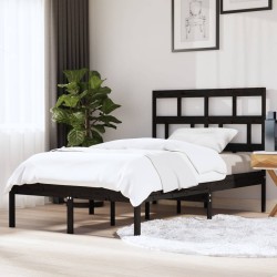 vidaXL Estructura de cama madera maciza de pino negro 120x200 cm