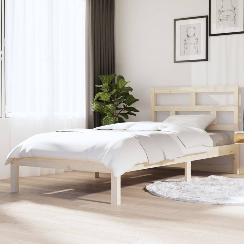 vidaXL Estructura de cama madera maciza de pino 100x200 cm vidaXL Estructura de cama madera maciza de pino 100x200 cm