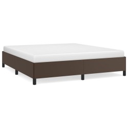 vidaXL Estructura de cama de cuero sintético marrón 160x200 cm