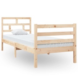 vidaXL Estructura de cama individual madera maciza 75x190 cm