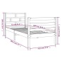 vidaXL Estructura de cama individual madera maciza 75x190 cm vidaXL Estructura de cama individual madera maciza 75x190 cm