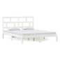 vidaXL Estructura de cama de madera maciza de pino blanco 160x200 cm vidaXL Estructura de cama de madera maciza de pino blanco 160x200 cm