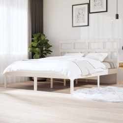 vidaXL Estructura de cama de madera maciza blanca 180x200 cm