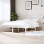 vidaXL Estructura de cama de madera maciza blanca 180x200 cm