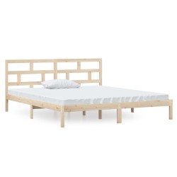 vidaXL Estructura de cama madera maciza 135x190 cm