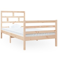 vidaXL Estructura de cama madera maciza individual 90x190 cm