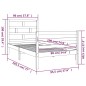 vidaXL Estructura de cama madera maciza individual 90x190 cm vidaXL Estructura de cama madera maciza individual 90x190 cm