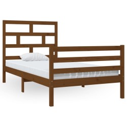 vidaXL Estructura de cama madera maciza pino marrón miel 100x200 cm