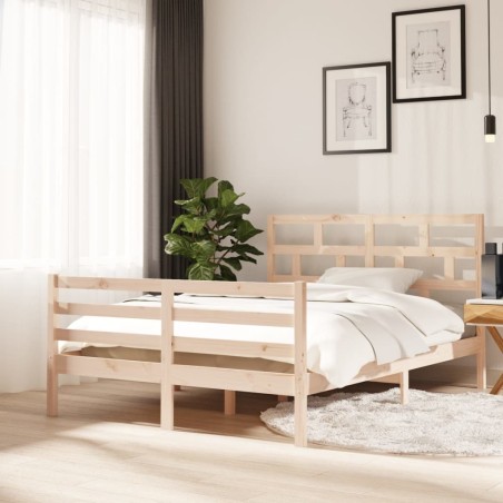 vidaXL Estructura de cama de madera maciza de pino 140x200 cm