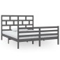 vidaXL Estructura de cama de madera maciza de pino gris 160x200 cm vidaXL Estructura de cama de madera maciza de pino gris 160x200 cm