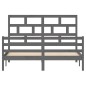 vidaXL Estructura de cama de madera maciza de pino gris 160x200 cm vidaXL Estructura de cama de madera maciza de pino gris 160x200 cm