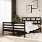 vidaXL Estructura de cama doble de madera maciza negro 4FT6 135x190 cm vidaXL Estructura de cama doble de madera maciza negro 4FT6 135x190 cm