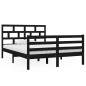 vidaXL Estructura de cama doble de madera maciza negro 4FT6 135x190 cm vidaXL Estructura de cama doble de madera maciza negro 4FT6 135x190 cm