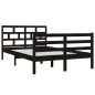 vidaXL Estructura de cama doble de madera maciza negro 4FT6 135x190 cm vidaXL Estructura de cama doble de madera maciza negro 4FT6 135x190 cm