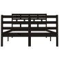 vidaXL Estructura de cama doble de madera maciza negro 4FT6 135x190 cm vidaXL Estructura de cama doble de madera maciza negro 4FT6 135x190 cm