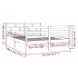 vidaXL Estructura de cama doble de madera maciza negro 4FT6 135x190 cm vidaXL Estructura de cama doble de madera maciza negro 4FT6 135x190 cm