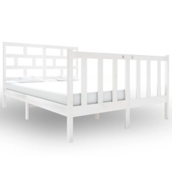 vidaXL Estructura de cama de madera maciza de pino blanco 120x190 cm