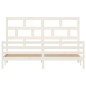 vidaXL Estructura de cama madera maciza de pino blanca 200x200 cm vidaXL Estructura de cama madera maciza de pino blanca 200x200 cm