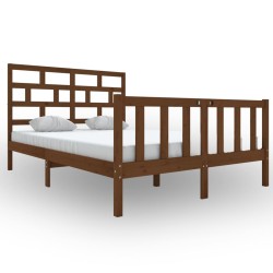 vidaXL Estructura de cama madera maciza pino marrón miel 120x200 cm