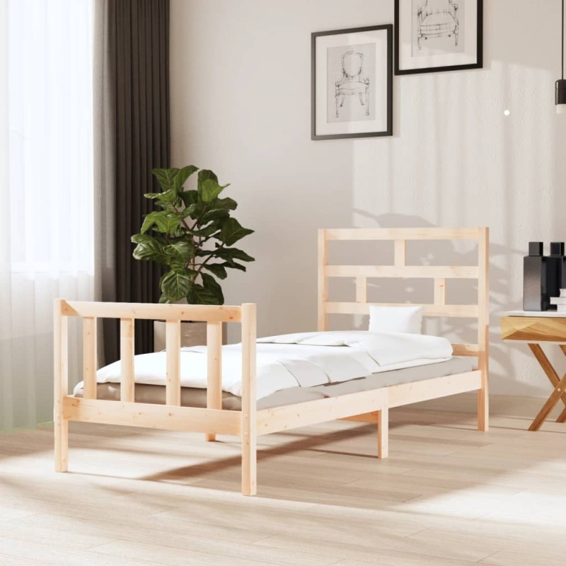 vidaXL Estructura de cama madera maciza de pino 100x200 cm vidaXL Estructura de cama madera maciza de pino 100x200 cm