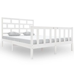 vidaXL Estructura de cama madera maciza de pino blanco 120x200 cm