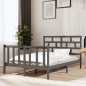 vidaXL Estructura de cama madera maciza de pino gris 135x190 cm vidaXL Estructura de cama madera maciza de pino gris 135x190 cm
