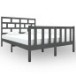 vidaXL Estructura de cama madera maciza de pino gris 135x190 cm vidaXL Estructura de cama madera maciza de pino gris 135x190 cm