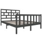 vidaXL Estructura de cama madera maciza de pino gris 135x190 cm vidaXL Estructura de cama madera maciza de pino gris 135x190 cm